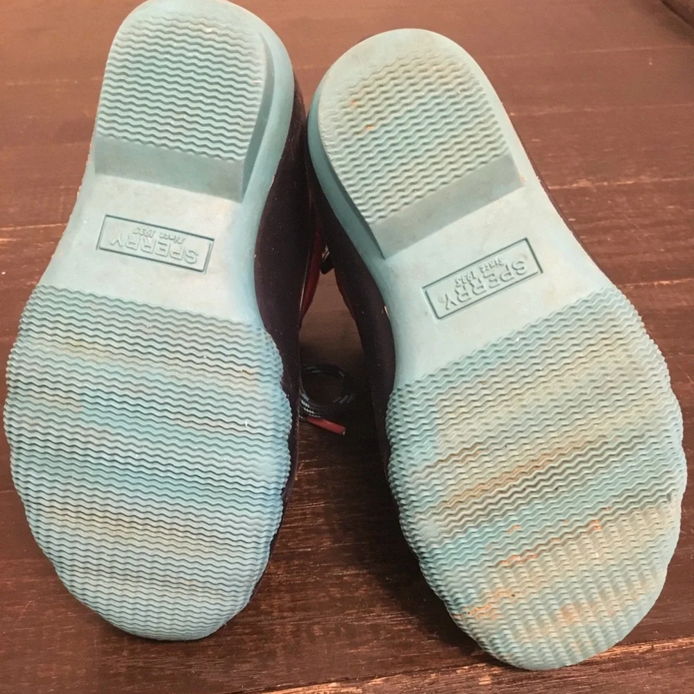Sperry toddler girl Navy, Teal & Coral Cold Weather Duck Boots. Size- 9M
